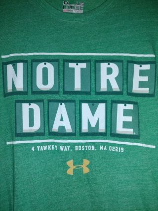 Notre Dame 2015 Shamrock Series Under Armour Large Shirt - Rare - Fenway Boston 5