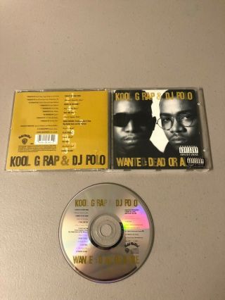 Kool G Rap & Dj Polo Wanted Dead Or Alive 1990 Cd Rare Oop Cold Chillin Hip Hop