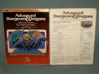 AD&D 1st Edition Adventure Module - UK6 ALL THAT GLITTERS.  (RARE and VG) 2