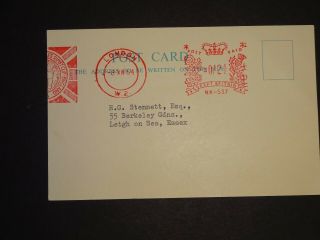 Postcard World Cup Football Soccer 1966 Rare Red Meter Mark Postal Slogan
