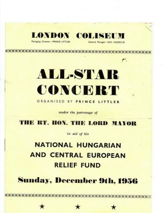 1956 All Star Charity Concert Programme (rare)