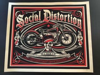 Social Distortion Poster 2010 Fall Tour Mike Ness S/n Lucero Metallica Rare