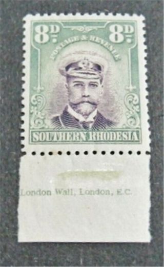 Nystamps British Southern Rhodesia Stamp Og H Rare Imprint