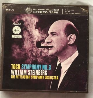 Rare Toch Symphony 3 William Steinberg 2 - Track Inline Reel Tape Guaranteed Exc