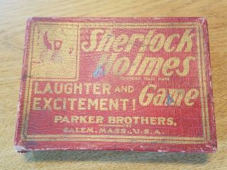 Rare Vintage Sherlock Holmes Card Game Parker Bros Salem Mass Usa 1904