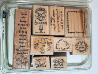 Stampin Up Retired Rare Stamp Set Of 9 You Are My Sunshine - Euc