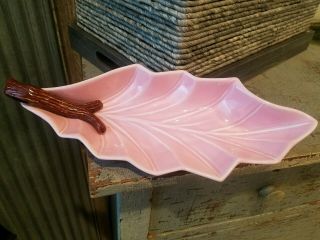 Miramar Of California Circa 1957.  Vintage Pink Leaf Nuts/candy Serving Tray.  Rare