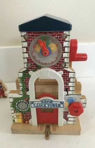 Extremely Rare 2009 Sodor Tower Clock Talking Thomas & Friends Wooden Railway
