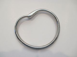 Halston Bracelet/bangle Silver Tone Unusual Heart Shape 3 " X 2.  5 " Rare Authentic