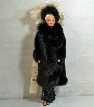 Lazarus Barbie In Black Diamond Mink Coat & Hat Rare
