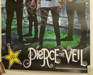 Pierce the Veil Autographed 18 X 24 Inch Poster 2010 RARE Rock Metal Scene Music 5