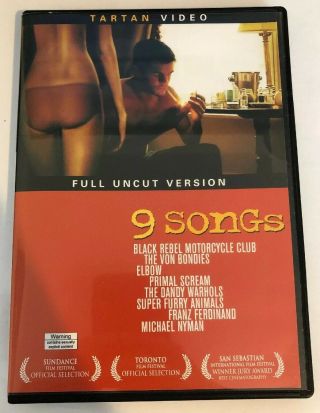 9 Songs Unrated Full Uncut Version Dvd Tartan Video Rare Oop W/ Insert Region 1