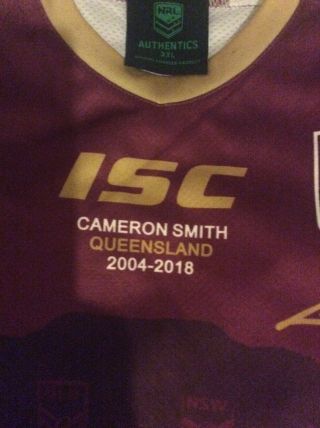 Rare Cameron Smith Queensland ISC Rugby League Shirt Size 3xl 3