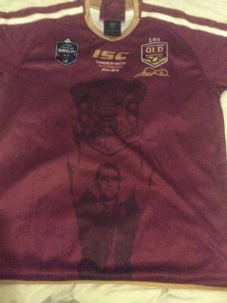 Rare Cameron Smith Queensland ISC Rugby League Shirt Size 3xl 5