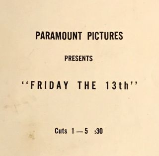 Friday The 13th | 1980 Paramount Pictures Radio Spots Reel 7.  5 Ips Rare