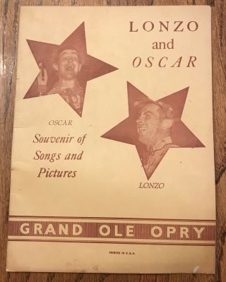 Rare Wsm Radio Lonzo & Oscar Grand Ole Opry Song Picture Book