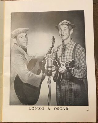 RARE WSM RADIO Lonzo & Oscar GRAND OLE OPRY SONG PICTURE BOOK 2