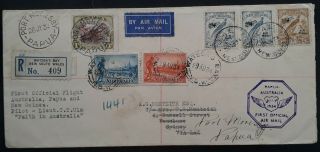 Rare 1934 Australia Cover Papua Aust 1st Official Airmail Cover From Watsons Bay