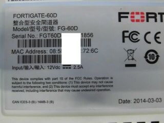 Fortinet FortiGate FG - 60D Firewall No AC Adapter inc License Rare 5