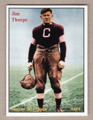 Jim Thorpe,  Canton Bulldogs Football Player Native American Rare Nyc Cab Card 