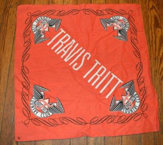 Vtg Travis Tritt Country Club Bandanna Rare Fan Concert Tour Live Music 90s Logo