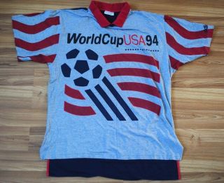 World Cup 1994 Usa Soccer Football Vintage Adidas Jersey Polo T - Shirt Rare Xl
