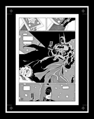 Tim Batman: The Long Halloween 2 Rare Production Art Pg 22 Monotone