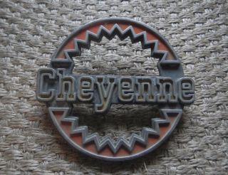 Chevrolet " Cheyenne " Round Badge Emblem Gm Truck Blazer Oem Metal Pt 330316 Rare