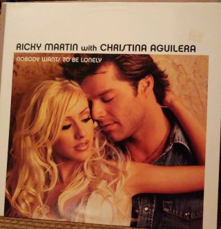 Ricky Martin Christina Aguilera - Nobody Wants To Be Lonely 12 " Vinyl Lp Rare