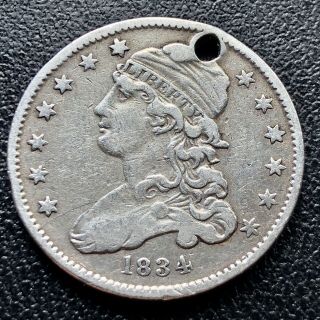 1834 Capped Bust Quarter Dollar 25c Rare Higher Grade Xf Details 17321