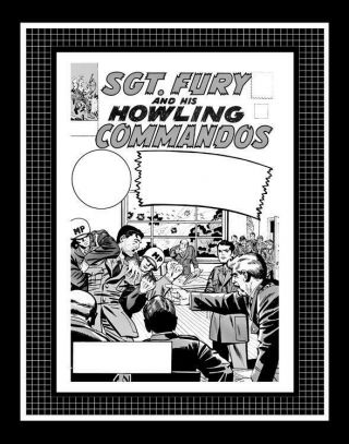 Jack Kirby Sgt Fury And His Howling Commandos 7 Rare Production Art Cover Mono