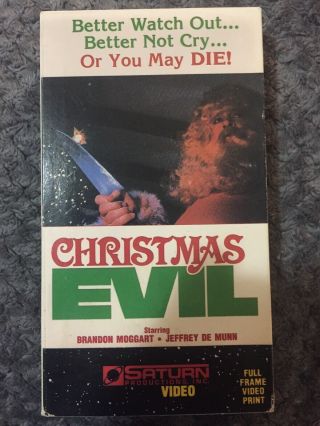 Christmas Evil Vhs.  Horror.  Rare Oop Slasher.  Saturn Productions Inc.