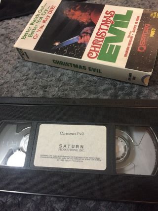 Christmas Evil VHS.  Horror.  Rare Oop Slasher.  Saturn Productions Inc. 3