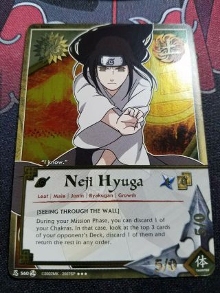 Naruto Card - Neji Hyuga [seeing Through The Wall] Rare Foil Nm