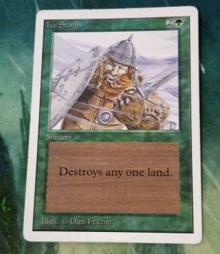 Rare - Mtg 1x Ice Storm Unlimited - Vintage Magic The Gathering Card