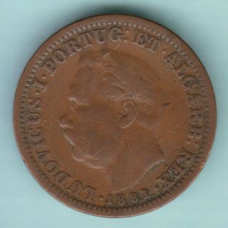 Portugese India Goa 1881 Ludovicus Quarto De Tanga Ex Rare Coin