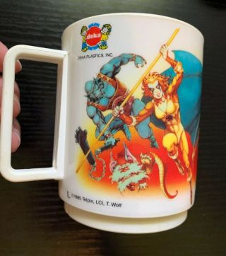 Rare Thundercats Deka Plastic Cup With Handle - Vintage 1985
