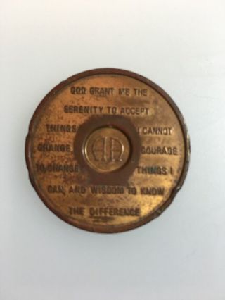 Rare Aa Back Alcoholics Anonymous 9 Month Recovery Coin Medallion