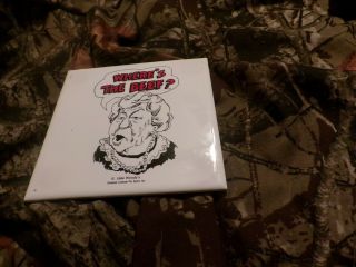 Where,  S The Beef 1984 Wendys Exclusive Licence Pro Sports Inc Tile Trivet Rare