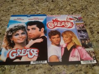 (2) Grease Classics 1&2 Movie Backers Cards - 1 Rare Plastic (not A Dvd)