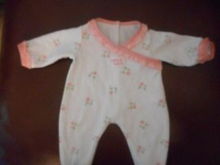 American Girl Rare Bitty Baby Twin Floral Ruffled Sleeper Onsie Outfit Euc