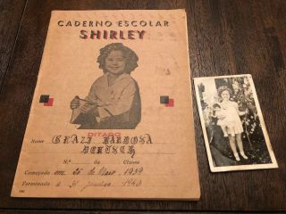 Rare Vintage 1930’s Foreign Shirley Temple Notebook And Bonus Photo