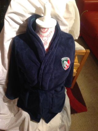 Leicester Tigers Boys Kids Dressing Gown 10 - 11 Rare Ble Good Pockets Rugby Rfc