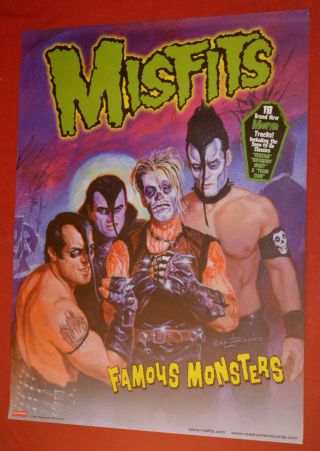 Misfits Famous Monsters Vintage 1999 Us Promo Poster Never Displayed Rare Kbd