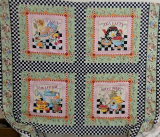 Rare 1994 At Home With Mary Engelbreit Cheater Quilt Squares Fabric Panel