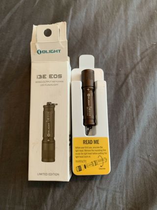 Rare Olight I3e Eos - Limited Edition Desert Tan Led Keychain Light