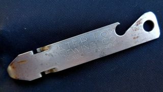 Rare Vintage Early Peter Fox Brewing Co.  Chicago Beer Can Bottle Opener