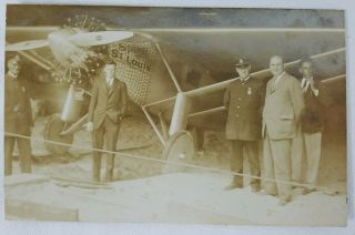 Rare Antique Charles Lindbergh Spirit Of St.  Louis In Paris Rppc Postcard