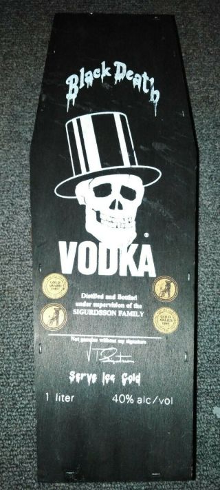 Black Death Vodka Coffin Box Rare Slash From Gnr Endorsed