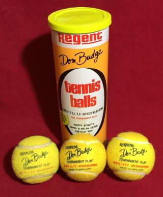 Rare Opened Metal Can Regent Sports Corp.  Don Budge Tennis Balls England